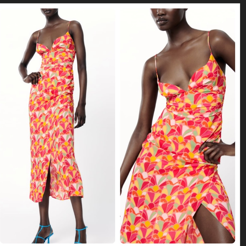 Zara Multicolor Patterned Dress